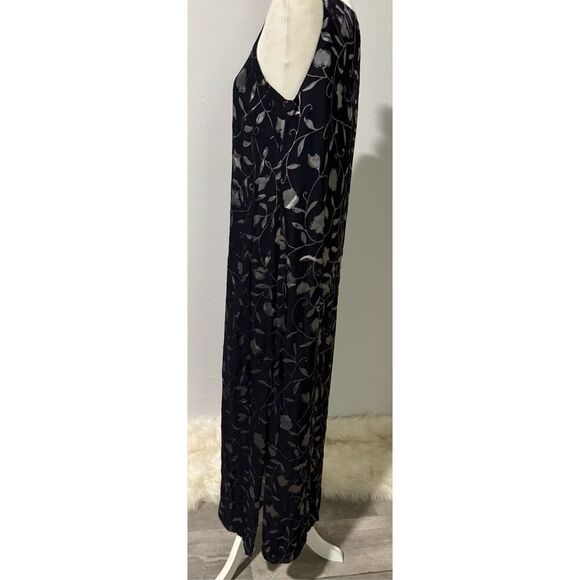 Jones New York black burn out velvet shimmer silk blend dress 10 - Picture 5 of 7